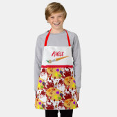 キッズアーティスト/画家オールオーバープリントクラフトスモール エプロン (着用した状態)