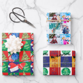 キッズアートスケッチとフォトコラージセット3 ラッピングペーパーシート