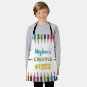 キッズアートパーソナライズされた名エプロン エプロン (着用した状態)