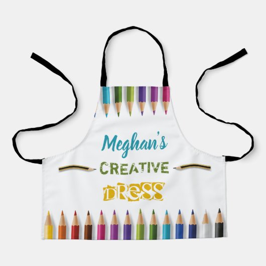 キッズアートパーソナライズされた名エプロン エプロン (正面)