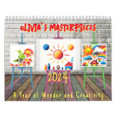 キッズアートフォトパーソナライズされた2024の作成 カレンダー (カバー)