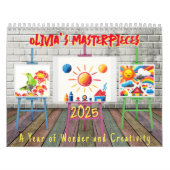 キッズアートフォトパーソナライズされた2025の作成 カレンダー (カバー)