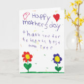 キッズアート付きマザーズデイカード カード (黄色い花)