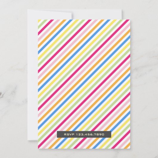 キッズアート絵画パーティー誕生日写真招待状 招待状 (裏面)