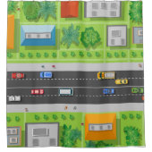 キッズアーバンハイウェイシャワーカーテン シャワーカーテン (正面)