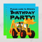 キッズイエカスタムローディガー建築パーティー 招待状 (正面/裏面)