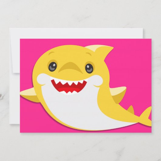 キッズイエローレインボーシャーク誕生日写真招待 招待状 (裏面)