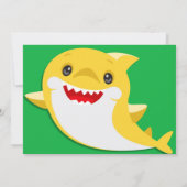 キッズイエローレインボーシャーク誕生日写真 招待状 (裏面)