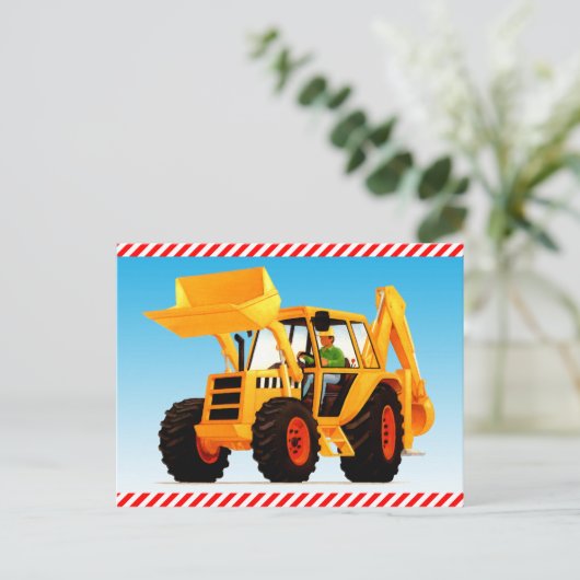 キッズイエロー建築ディガー ポストカード (スタンド正面)