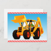 キッズイエロー建築ディガー ポストカード (正面/裏面)