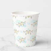 キッズイエロー航空飛んでいる誕生日 紙コップ (正面)