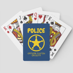キッズイエロー警察官バッジ名前をカスタムする トランプ