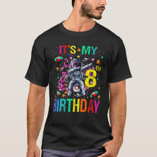 キッズイットは私の8番目の誕生日宇宙飛行士宇宙 Tシャツ