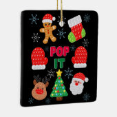 キッズイッポップ・アートのトクリスマスバブルサンタトナカイ セラミックオーナメント (右)