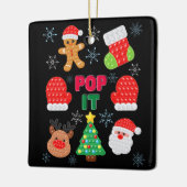 キッズイッポップ・アートのトクリスマスバブルサンタトナカイ セラミックオーナメント (左)