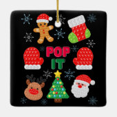 キッズイッポップ・アートのトクリスマスバブルサンタトナカイ セラミックオーナメント (裏面)