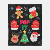 キッズイッポップ・アートのトクリスマスバブルサンタトナカイ フリースブランケット (正面)