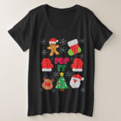 キッズイッポップ・アートのトクリスマスバブルサンタトナカイ プラスサイズTシャツ (デザイン正面)
