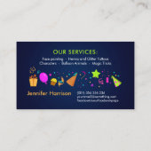 キッズイベントプランナーカラフルお洒落- Cartoon 名刺 (裏面)