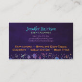 キッズイベントプランナー – スケッチと水彩 名刺 (裏面)