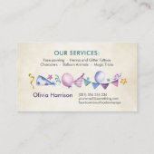 キッズイベントプランナー – 水彩画 名刺 (裏面)