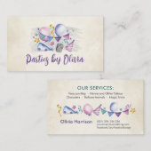 キッズイベントプランナー – 水彩画 名刺 (正面/裏面)