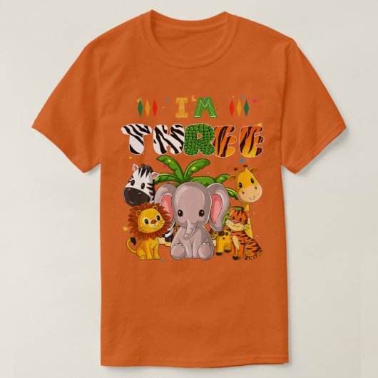 キッズイムスリーズ動物園テーマ3rd誕生日サファリジャングル tシャツ (デザイン正面)