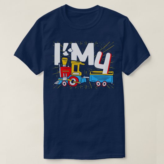 キッズイム4日蒸し機関車かわいい4歳の誕生日 Tシャツ (デザイン正面)