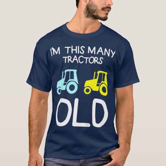 キッズイムthis many 2トラクターおもしろい農業引用文 tシャツ (正面)