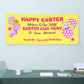 キッズイースターエッグ狩りおもしろいカラフル 横断幕 (トレードショー)