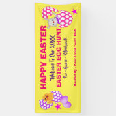 キッズイースターエッグ狩りおもしろいカラフル 横断幕 (縦)