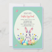 キッズイースターエッグ狩りバニー招待状 招待状 (正面)