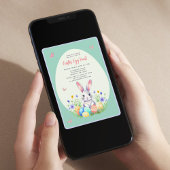 キッズイースターエッグ狩りバニー招待状 招待状