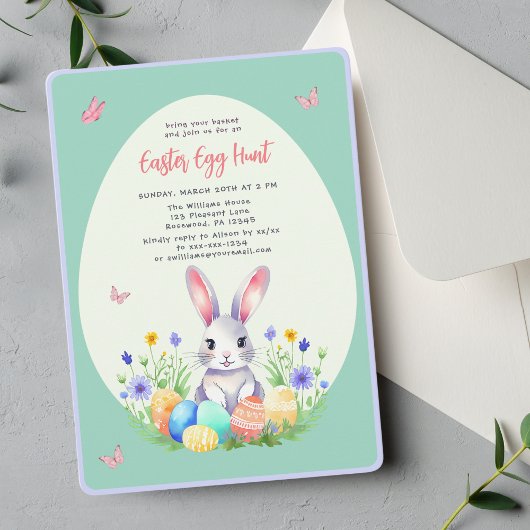 キッズイースターエッグ狩りバニー招待状 招待状