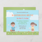 キッズイースターエッグ狩りパーティの招待状 招待状 (正面/裏面)