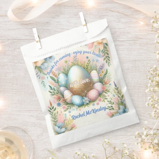 キッズイースターエッグ狩り春誕生日パーティー フェイバーバッグ (クリップ留めされた状態)