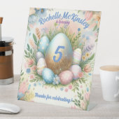 キッズイースターエッグ狩り春誕生日パーティー 台座サイン (インサイチュ)