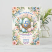 キッズイースターエッグ狩り春誕生日パーティー 招待状 (スタンド正面)