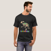 キッズイースターディノエッグ狩り恐竜スケルトンエガサ Tシャツ (正面フル)