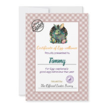 キッズイースターパーソナライズされたエッグセランス証明書