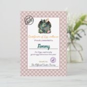 キッズイースターパーソナライズされたエッグセランス証明書 招待状 (スタンド正面)