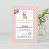 キッズイースターパーソナライズされたエッグセランス証明書 招待状 (スタンド正面)