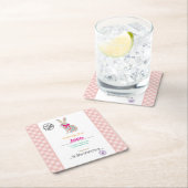 キッズイースターパーソナライズされたエッグセラーンス スクエアペーパーコースター (インサイチュ)