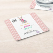 キッズイースターパーソナライズされたエッグセラーンス スクエアペーパーコースター (アングル)