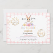 キッズイースターパーソナライズされたエッグセルレンス証明書 招待状 (正面)