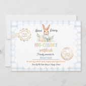 キッズイースターパーソナライズされたエッグセルレンス証明書 招待状 (正面)