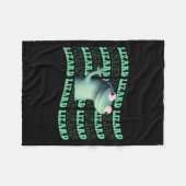 キッズウおもしろいェイルドコア動物Groovy Lizard L フリースブランケット (正面(横))