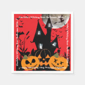 キッズウィッチングアワーハローウィンパーティ スタンダードカクテルナプキン (正面)