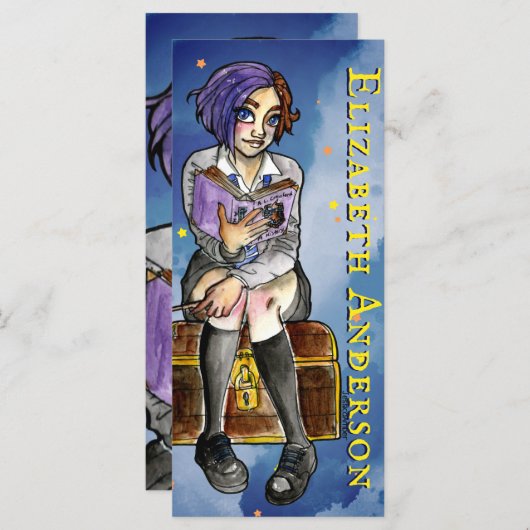 キッズウィッチ女10代のの子マンガ水の色ブックマーク (正面/裏面)