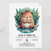 キッズウィムシーキャピバラ誕生日 招待状 (正面/裏面)